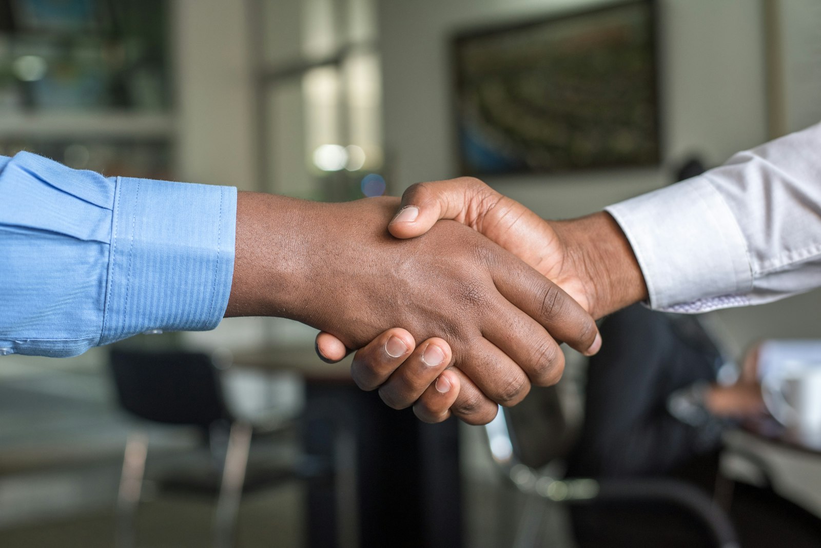 A DZRemovals customer shaking hands with the team